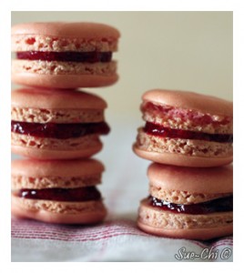 Macarons à la confiture de fraises